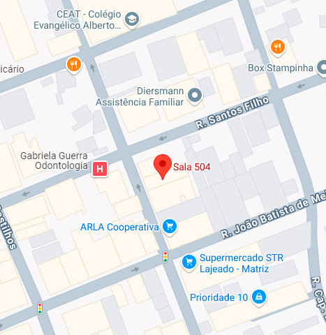 Mapa localização Sede OAB Subseção de Lajeado